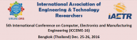 ICCEME 16 - 5th International Conference on Computer, Electronics and Manufacturing Engineering